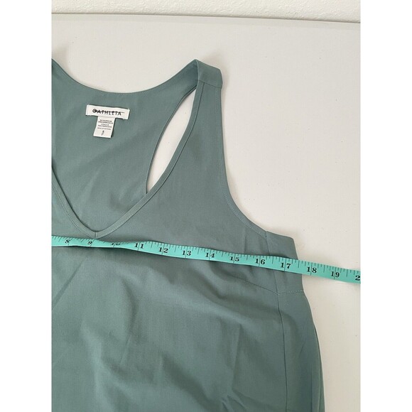 Athleta Shirt Womens Small Swing Forward Pleated Tank Top Deep Ocean Teal NWOT‎ - Picture 9 of 11